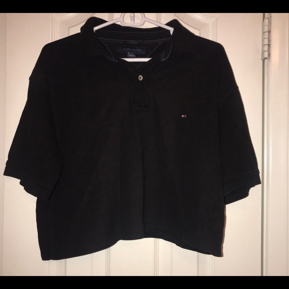 tommy hilfiger black polo